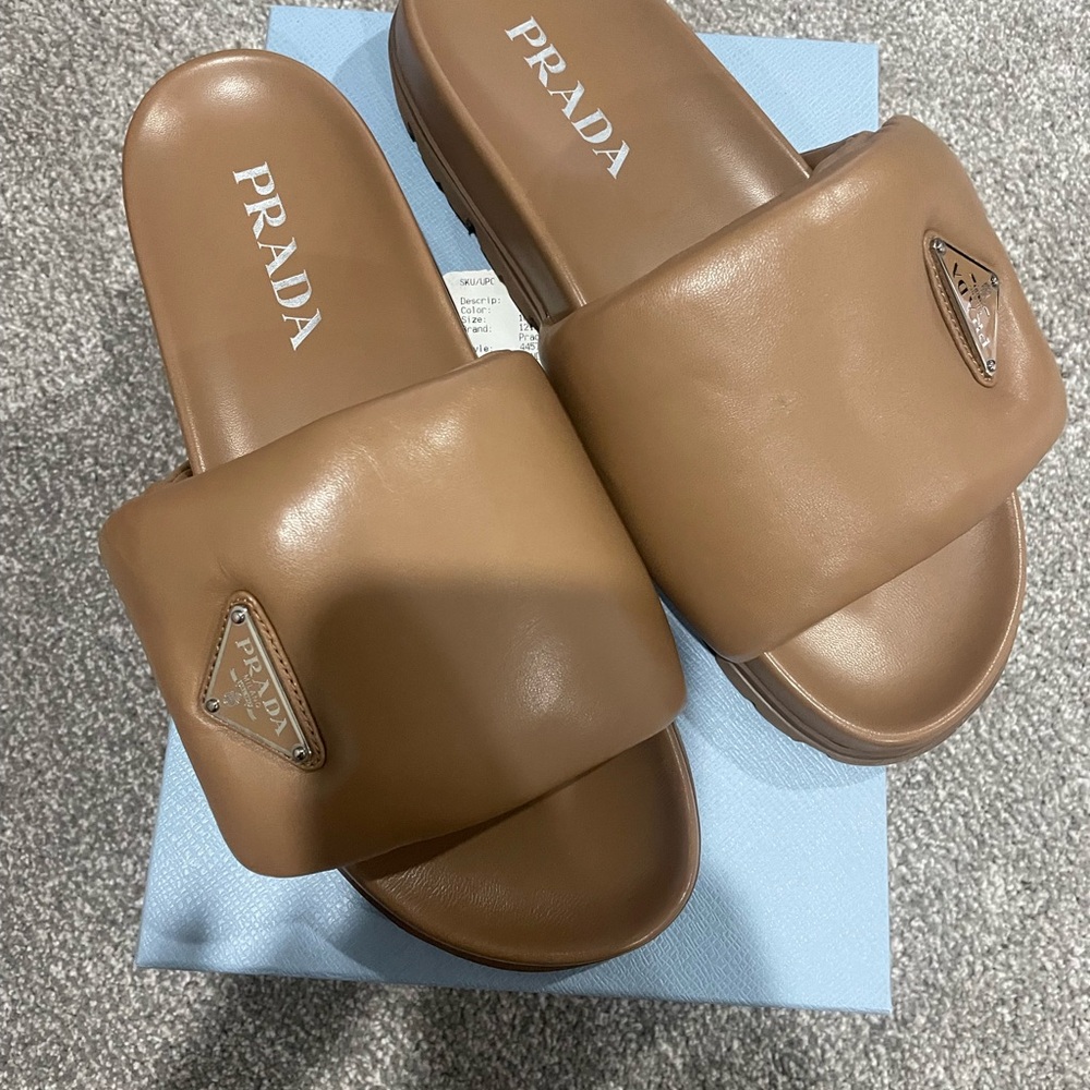 Prada Women's Brown Slide Sandals